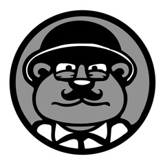 Evil Bear Gangster Bad Beard Boy Glasses Hat Suit