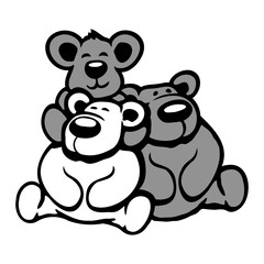 3 Ice Bear Happy Love Child Dad Mom Father Mother Family