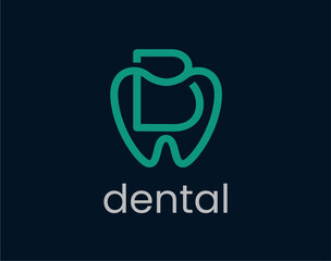 Letter B Dental Logo Design, Modern Initial Dentist Tooth Care Clinic © Hamdesain