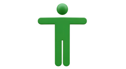 Isolated Simple Green Human Figure
