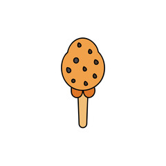 Deliciously realistic cookie dough ice cream scoop with generous cookie pieces illustration