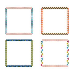 Orange frame icon. Warm border symbol. Bright square shape. Vector flat design.