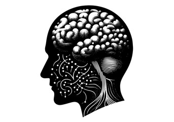 human head with brain
