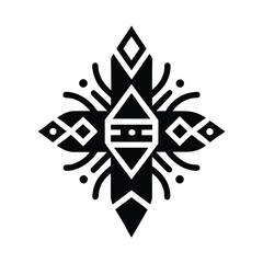 Tribal Border Glyph Icon Vector Illustration
