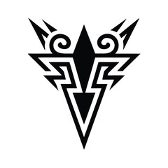Tribal Thunder Mark Icon Vector Illustration