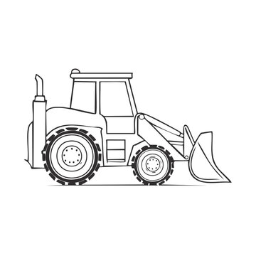 black and white loader construction vehicle clip art preview