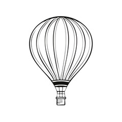 Obraz premium Doodle Drawing of Hot Air Balloon Ascending in Flight Hand Drawn Line Art
