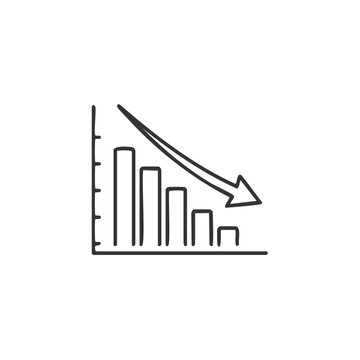 Bar Chart Showing a Downward Trend in Sales and Business Performance