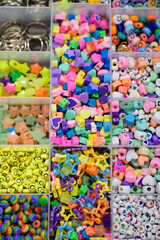 colorful box full of rainbow beads for crafting friendship necklaces and bracelets