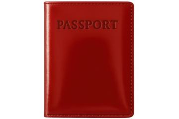 Red passport resting on transparent surface, symbolizing global connectivity and wanderlust-driven journeys
