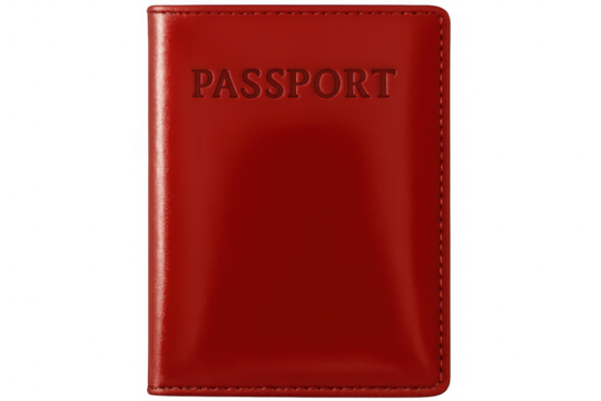 Red passport resting on transparent surface, symbolizing global connectivity and wanderlust-driven journeys