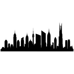 Obraz premium Urban architecture silhouette city skyline vector for event backdrops city branding and real estate marketing