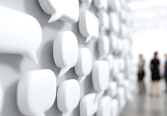 Abstract wall of many speech bubbles