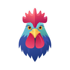 Colorful Rooster Isolated on a Transparent Background