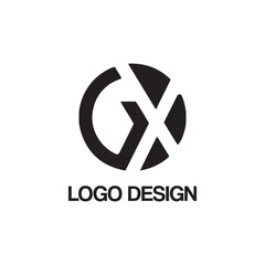 simple gx logo design monogram