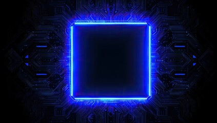 Glowing square on circuit board (1)