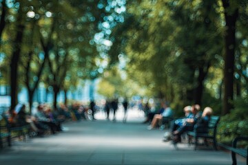 Obraz premium Blurred park pathway scene