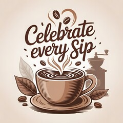Obraz premium Celebrate Every Sip, Beverage Enjoyment and Refreshing Drink Illustration