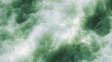 エメラルドグリーンと白が流れるマーブル模様 シームレス背景素材