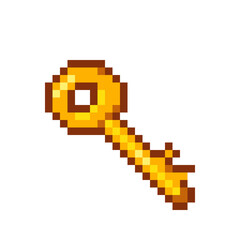 Pixel Art of a Golden Key