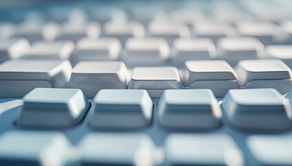 Obraz premium Close-up of a white computer keyboard