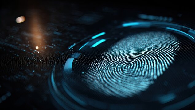 Close-up of a digital fingerprint scan