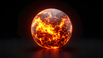 Glowing Lava Rock High-Temperature 3D Render
