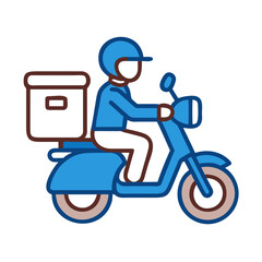 An illustration of a delivery person on a scooter, a modern and efficient mode of transport, delivering goods with speed and convenience. 