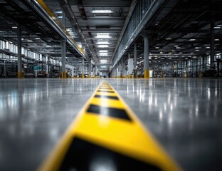 Obraz premium Empty industrial warehouse interior