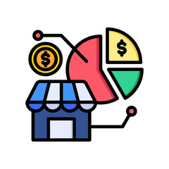 Market Segmentation lineal color icon