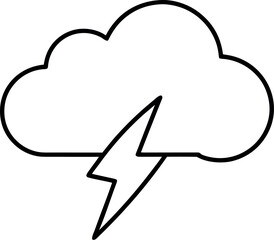 Cloud with Lightning Bolt Illustration