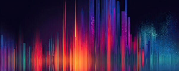 Abstract city skyline at night