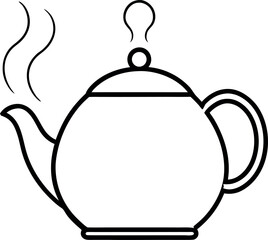 Teapot with Steam Vector Illustration