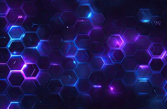 Abstract glowing hex grid pattern
