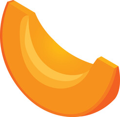 Minimal flat pumpkin slice vector isolated on a transparent background