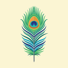 Obraz premium Stylized Peacock Feather with Vibrant Colors and Intricate Details.