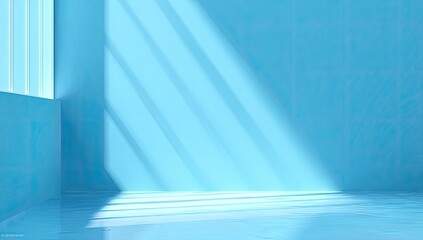 Light blue room with sunlight