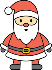 Cartoon Santa Claus bust, Christmas character
