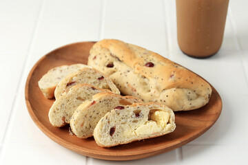Sliced Roti Macan, Cranberry Cheese Sourdough Bread