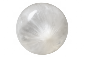 Smooth, translucent sphere with a radiant center, displayed on a transparent background, showcasing its ethereal glow and texture