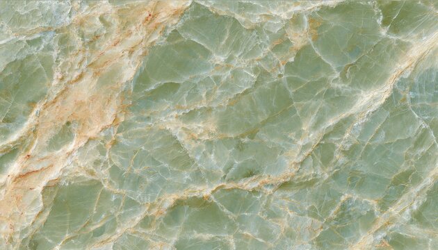 Sage green marble texture with tan and white veins forming a natural abstract pattern for backgrounds