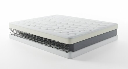 Luxurious mattress layers softly illuminated showcasing superior comfort and support. AI Generated