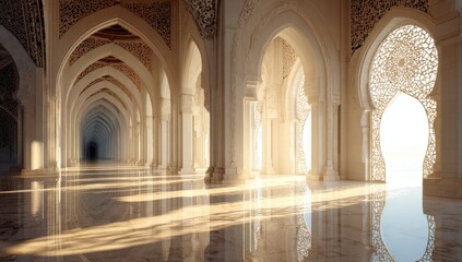 Sunlight-drenched Islamic architecture