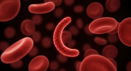 Sickle cell anemia concept highlighting abnormal red blood cell morphology
