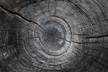 Naklejka premium Close-up of a dark grey tree stump