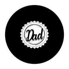 Elegant dad appreciation badge design on black background honoring paternal love and family bonds, celebrates fathers