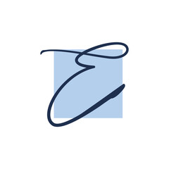 Initial Letter E and Square Background Logo