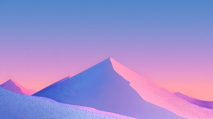 Pastel mountains against a serene sky.