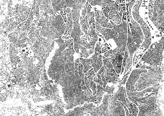 Fototapeta premium Detailed Vector Map of Bukavu's Highways and Buildings