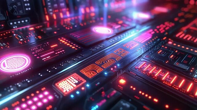 Futuristic technology panel footage